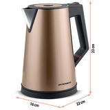 Berdsen BD-708 tējkanna ar izmēru marķējumiem 23 cm, 22 cm un 16 cm