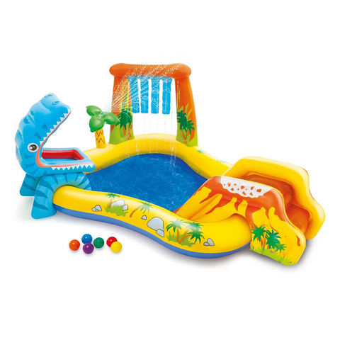 Piepūšams rotaļu laukums Dinozauri ar slidkalniņu 249 x 191 x 109 cm INTEX 57444