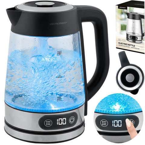 Berdsen BD-715 stikla elektriskā tējkanna ar temperatūras regulēšanu 1,8 l 2200 W