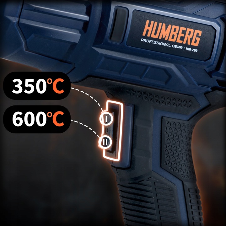 Humberg HM-290 opalarka ar maināmu uzgali un 2000 W norādi