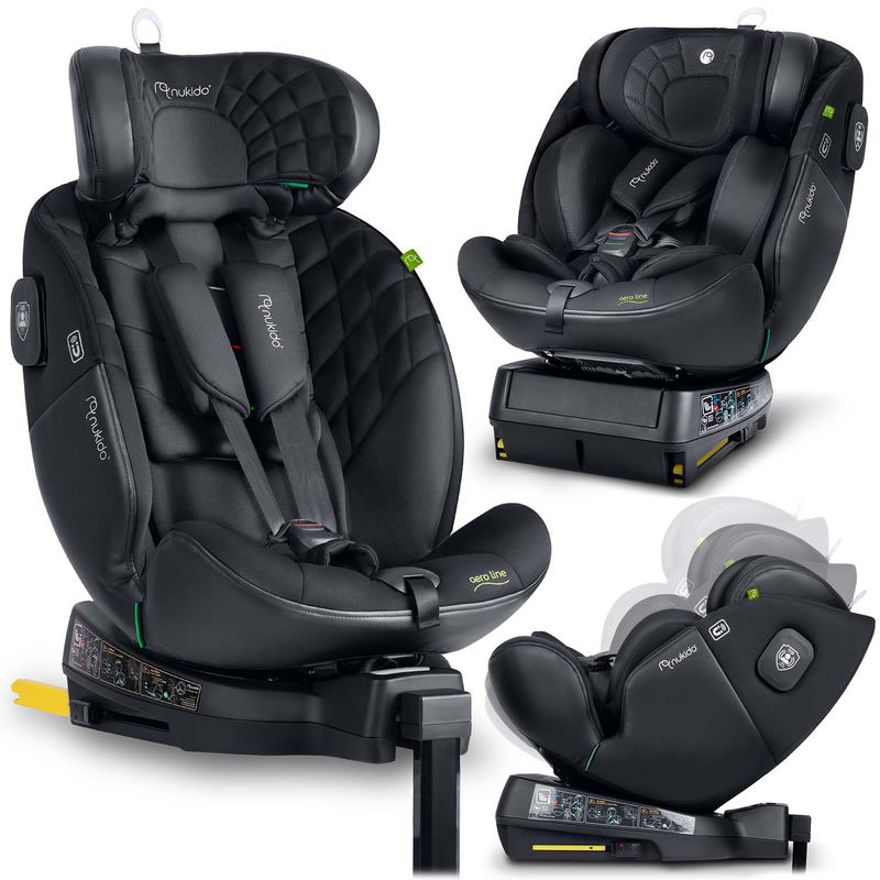 Fotelik samochodowy Nukido Aero Line czarny 0-36 kg ISOFIX