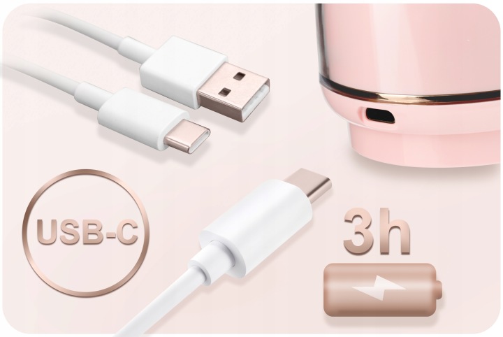 Bezvadu laktators pie USB-C kabeļiem un 3 stundu darbības norādes