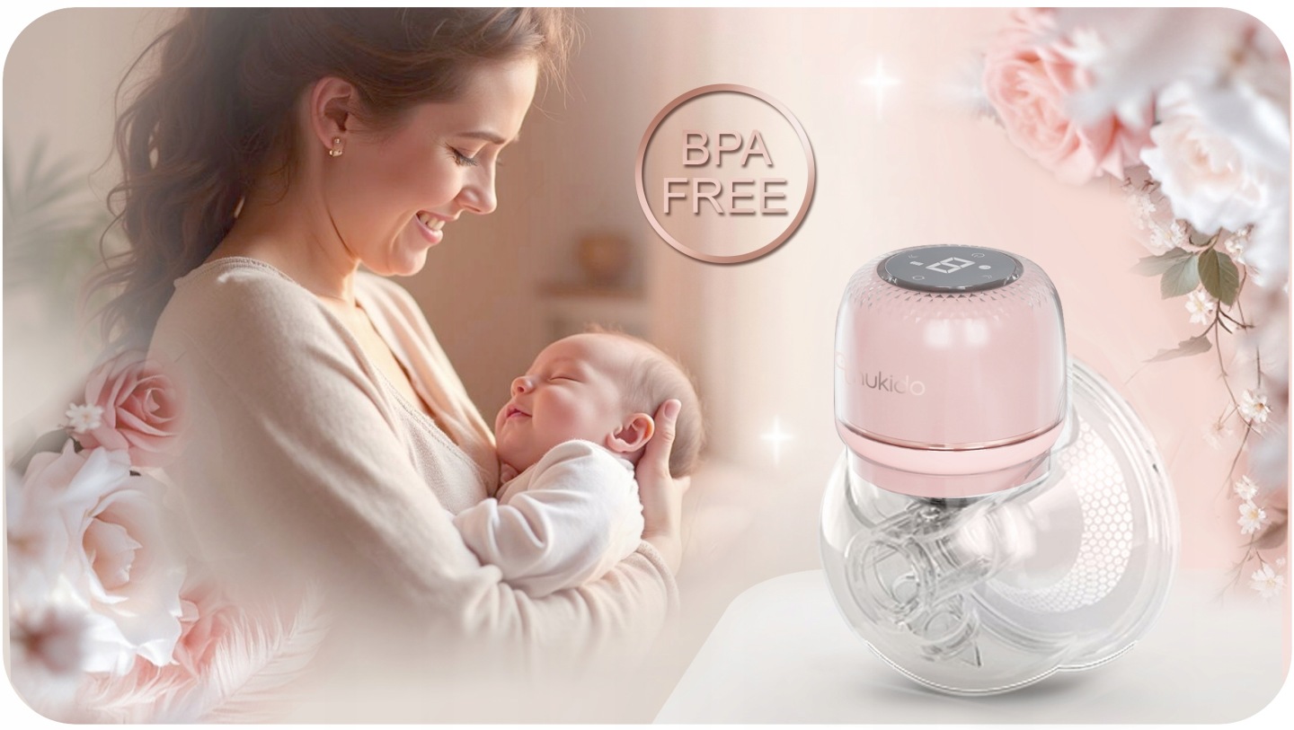 Elektriskais laktators pie mammai un mazulim veltīta attēla ar BPA Free zīmi