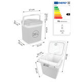 Berdsen Icemax tūrisma ledusskapja izmēri un 26 l energoetiķete