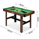 Neo-Sport biljarda galds ar izmēru līnijām 92 cm, 122 cm, 61 cm un 76 cm
