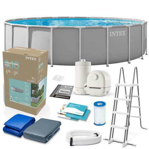 INTEX 26756ND dārza baseins ar rāmi 610 x 132 cm 12w1