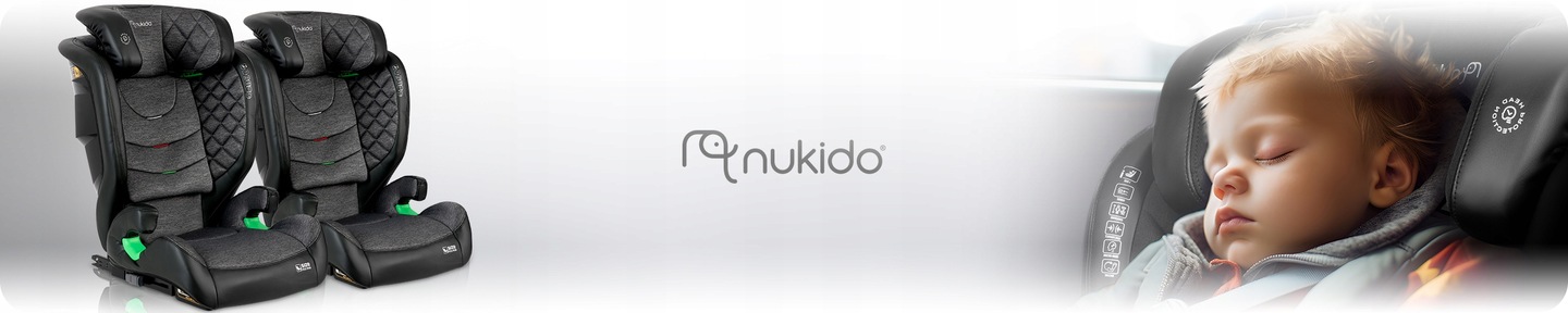 Nukido Louis Soft bērnu auto sēdeklis blakus bērnam, redzams drošs sānu atbalsts un galvas balsts
