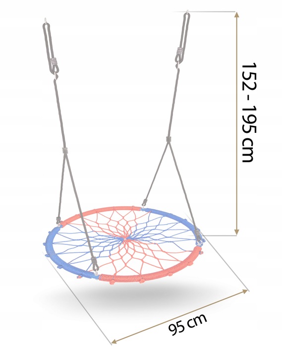 Batuta tehniskais ar 95 cm diametru un 152–195 cm piekarinājuma augstumu