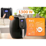 Gaisa fritieris ar 1300 W jaudas, 6w1 funkciju un skārienvadības vizuāliem akcentiem