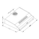 Iebūvējams virtuves tvaika nosūcējs - recirkulators 50 cm Berdsen BE-10-A INOX – produkta galerijas skats, 6. pozīcija