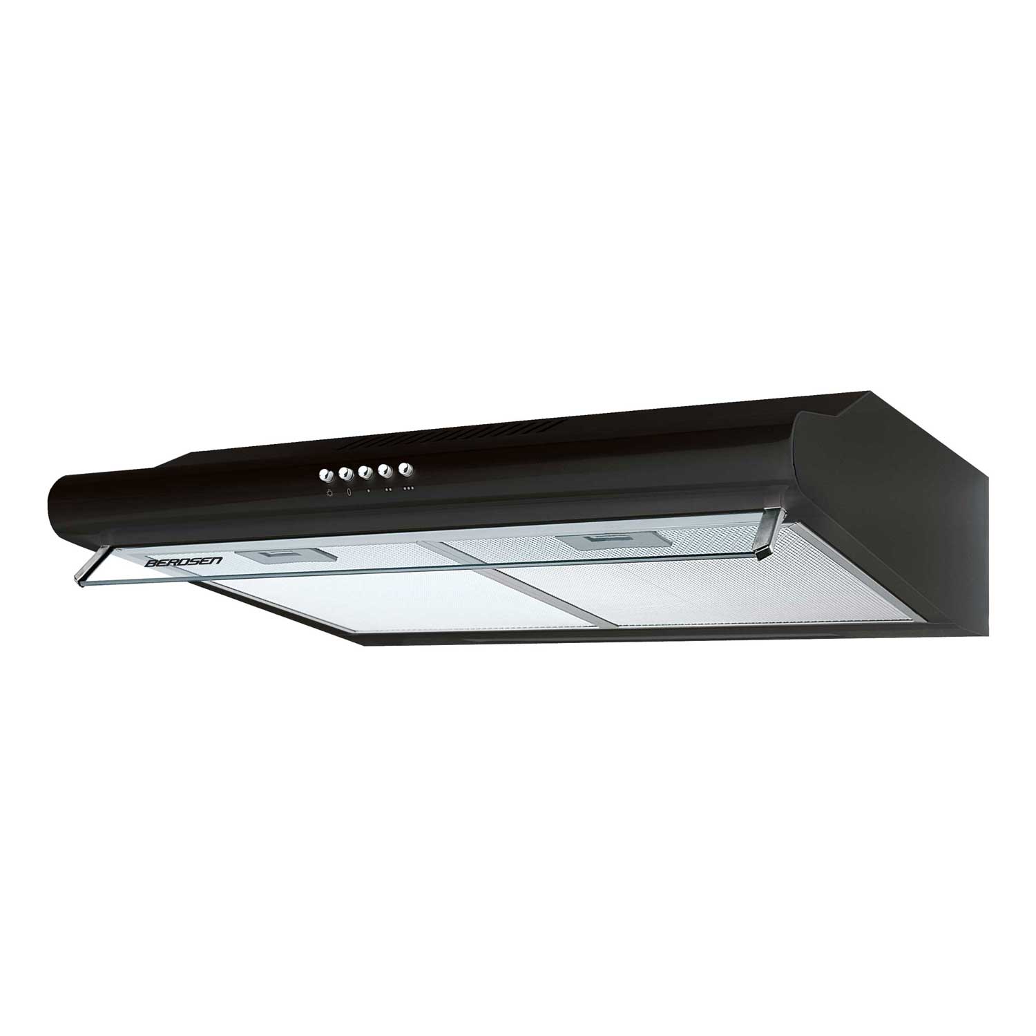 Virtuves tvaika nosūcējs zem skapja 50 cm Berdsen BE-10-A, melns – produkta galerijas skats, 2. pozīcija