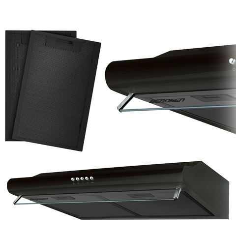 Virtuves tvaika nosūcējs zem skapīša 60 cm Berdsen BE-10-A, melns