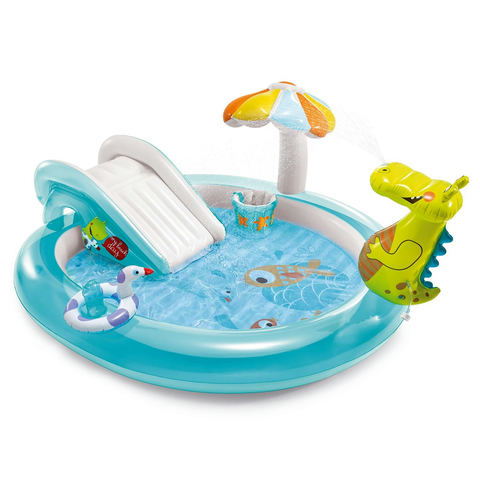 Piepūšams rotaļu laukums krokodils Intex 57165 201 x 170 x 84 cm