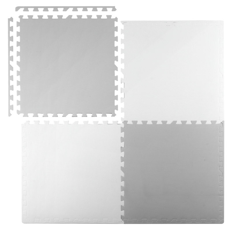 Duża mata piankowa, puzzle Ricokids 60x60cm 4 szt białe i szare