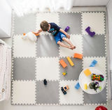 Lielais putu paklājs puzle Ricokids 60x60 cm, 4 gab., balti un pelēki – produkta galerijas skats, 3. pozīcija