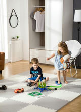 Lielais putu paklājs puzle Ricokids 60x60 cm, 4 gab., balti un pelēki – produkta galerijas skats, 10. pozīcija