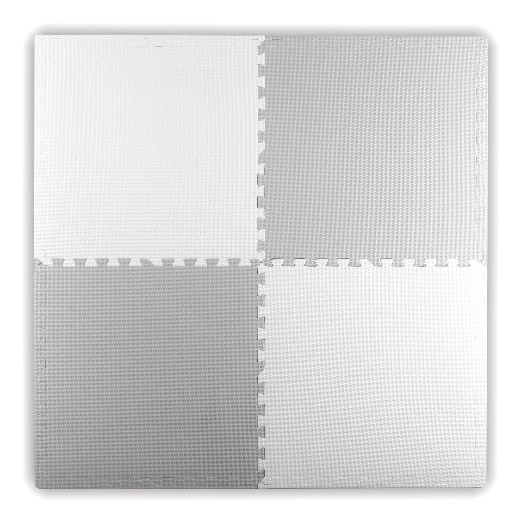 Lielais putu paklājs puzle Ricokids 60x60 cm, 4 gab., balti un pelēki – produkta galerijas skats, 2. pozīcija