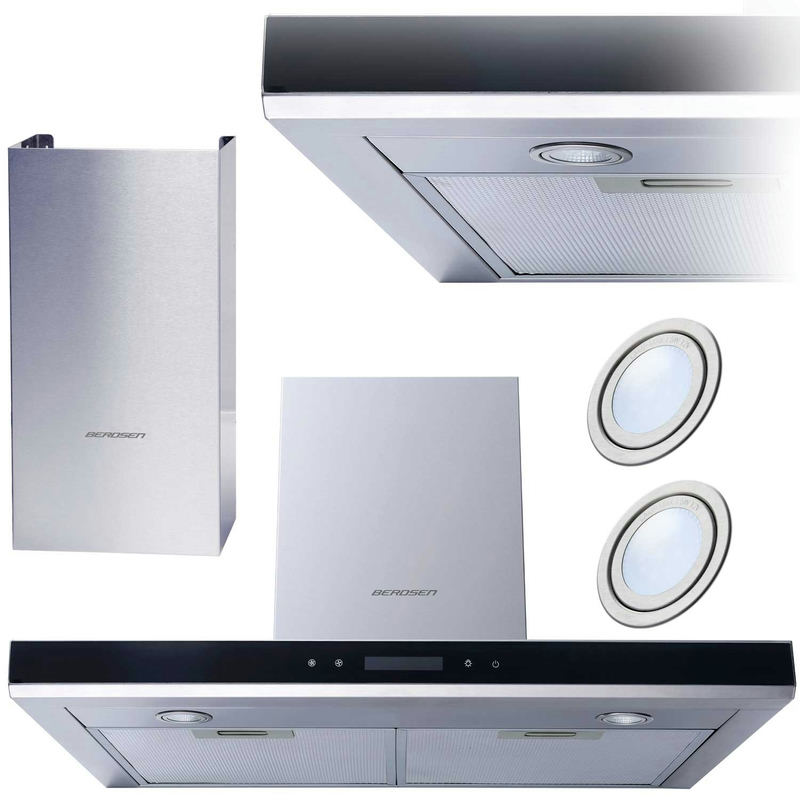 Virtuves tvaika nosūcējs 60 cm Berdsen BE-60A-T2 INOX – produkta kopskats