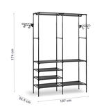 Drēbju statīvs Massido MS-866, 107 x 35,5 x 174 cm, melns – produkta galerijas skats, 5. pozīcija