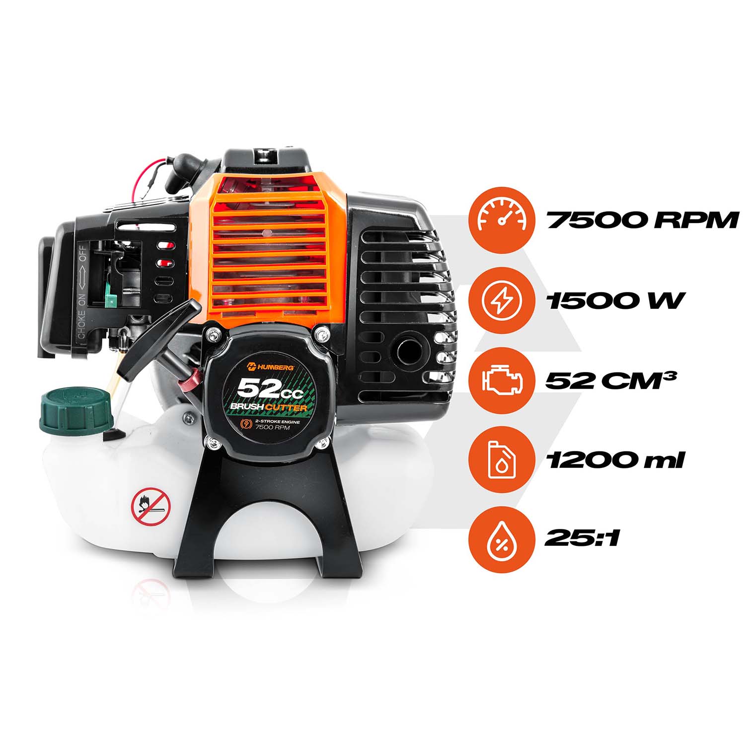 Benzīna motora bloks trimmerim Humberg HM-615, 52 cm³ – produkta galerijas skats, 2. pozīcija