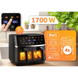 Divkameru gaisa fritieris Berdsen BD-657 10,2 l, 1700 W, melns – produkta galerijas skats, 7. pozīcija
