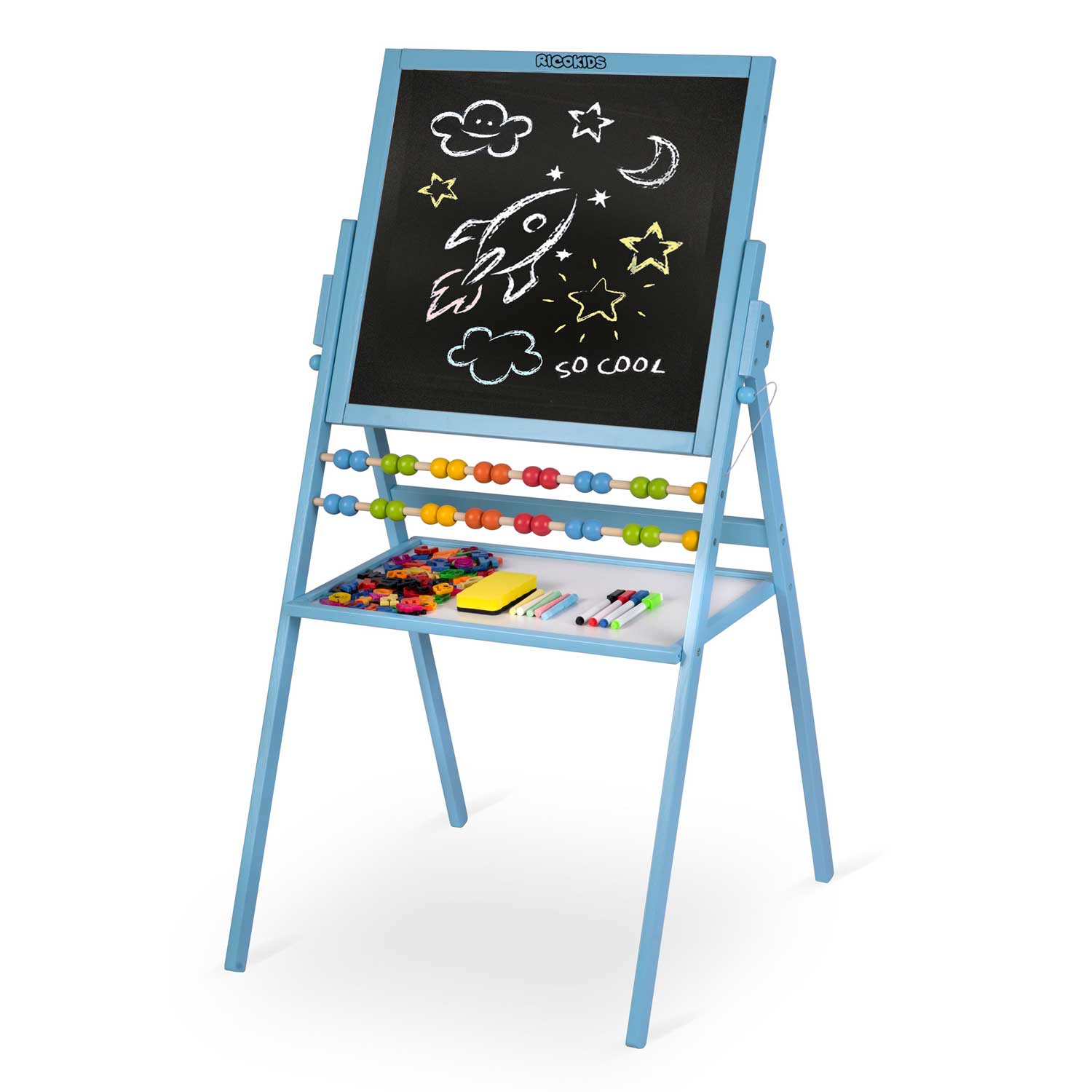 Magnētiskā krīta tāfele Ricokids rotējoša zila – produkta galerijas skats, 2. pozīcija