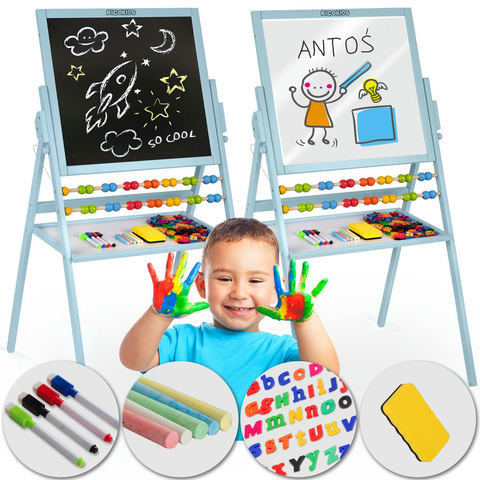 Magnētiskā krīta tāfele Ricokids rotējoša zila