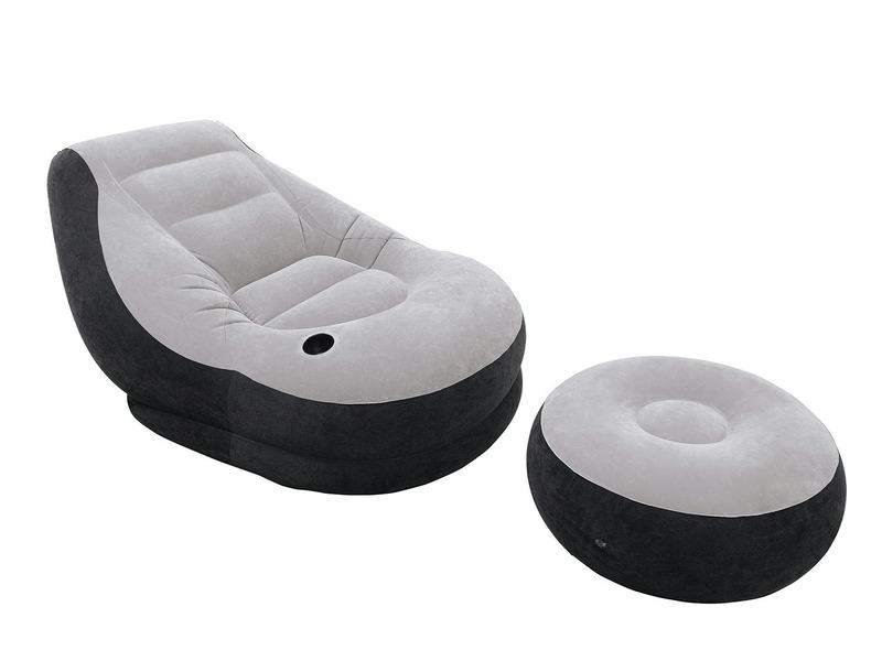 Veluāra atpūtas krēsls ar kāju balstu INTEX 68564 130 x 99 x 76 cm – produkta kopskats