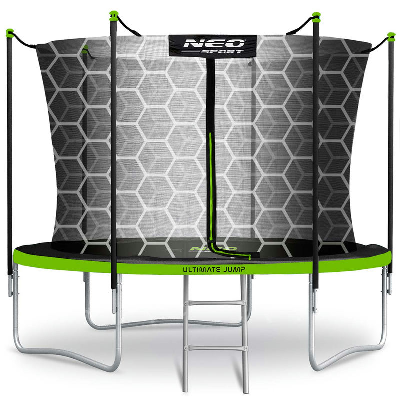 Dārza batuts Neo-Sport 252 cm ar iekšējo tīklu un kāpnēm – produkta kopskats