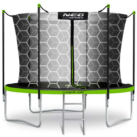 Dārza batuts Neo-Sport 252 cm ar iekšējo tīklu un kāpnēm