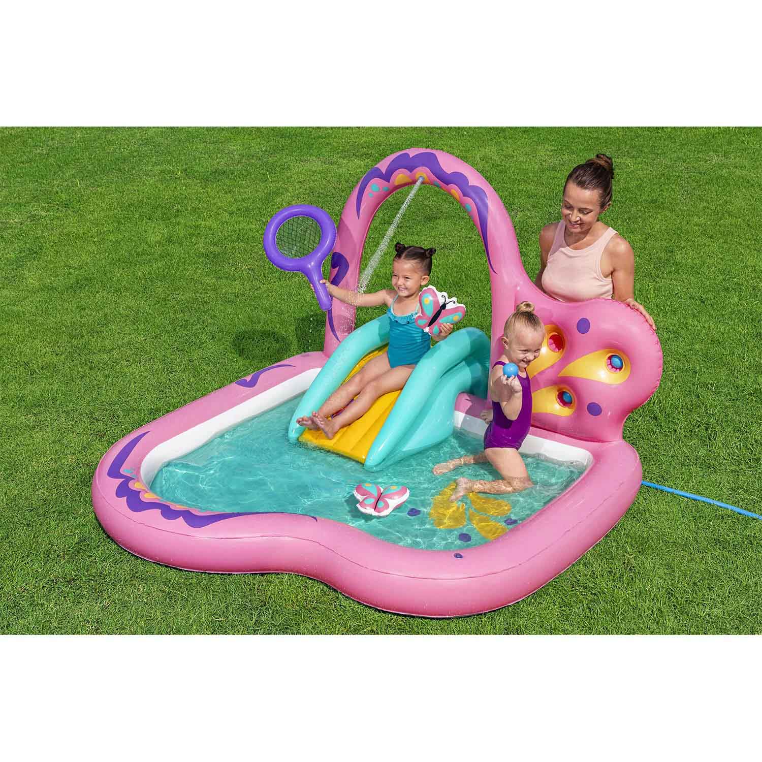 Piepūšams bērnu rotaļu laukums dārzam ar slidkalniņu 180x180x117 cm Bestway 53175 – produkta galerijas skats, 2. pozīcija