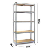 Metāla noliktavas plaukts, 2 gab., 180 x 90 x 40 cm, Humberg HR-812 – produkta galerijas skats, 4. pozīcija