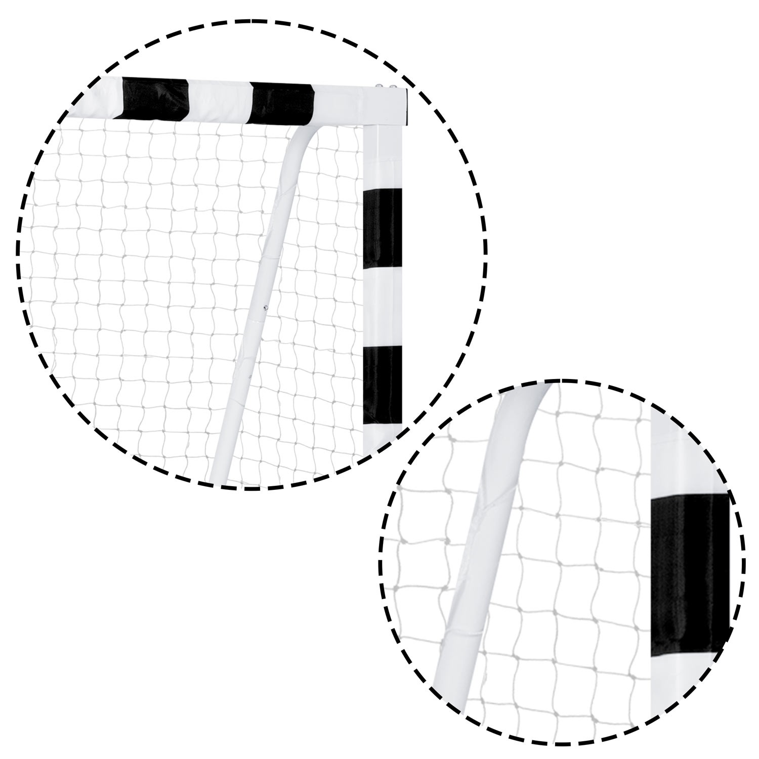 Futbola vārti 300 x 160 x 90 cm NS-460, melni balti – produkta galerijas skats, 2. pozīcija