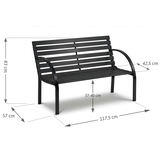 Dārza soliņš Sofotel Luca 117,5 cm melns – produkta galerijas skats, 4. pozīcija