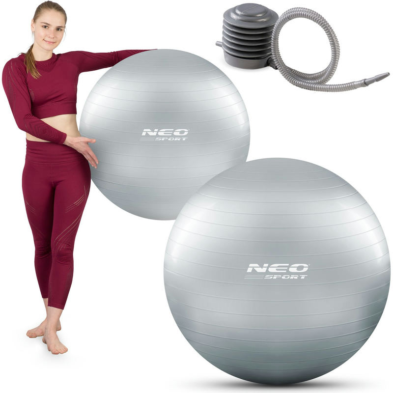 Treniņu bumba 75 cm NS-952, sudraba – produkta kopskats
