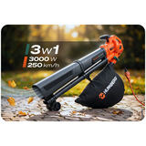 Dmuchawa do liści odkurzacz ogrodowy 3000 W rozdrabniacz Humberg HM-617