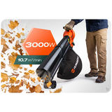 Dmuchawa do liści odkurzacz ogrodowy 3000 W rozdrabniacz Humberg HM-617