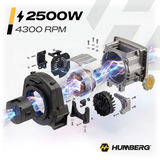 Humberg HM-650 motora mezgla skats ar 2500 W un 4300 apgr./min marķējumu