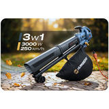 Dmuchawa do liści odkurzacz ogrodowy 3000 W rozdrabniacz Humberg HM-617