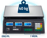 Elektroniskie veikala svari 40 kg Humberg MH-190 – produkta galerijas skats, 6. pozīcija