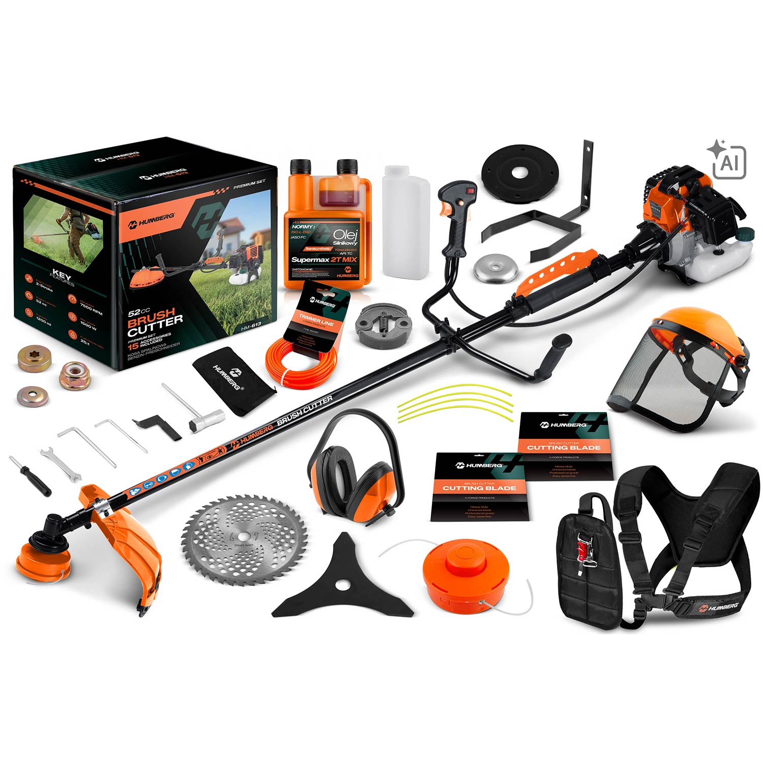 Benzīna trimmeris Humberg HM-613 55cc – produkta galerijas skats, 2. pozīcija
