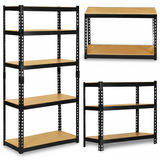 Regał metalowy magazynowy 183 x 90 x 40 cm Humberg HR-853 czarny