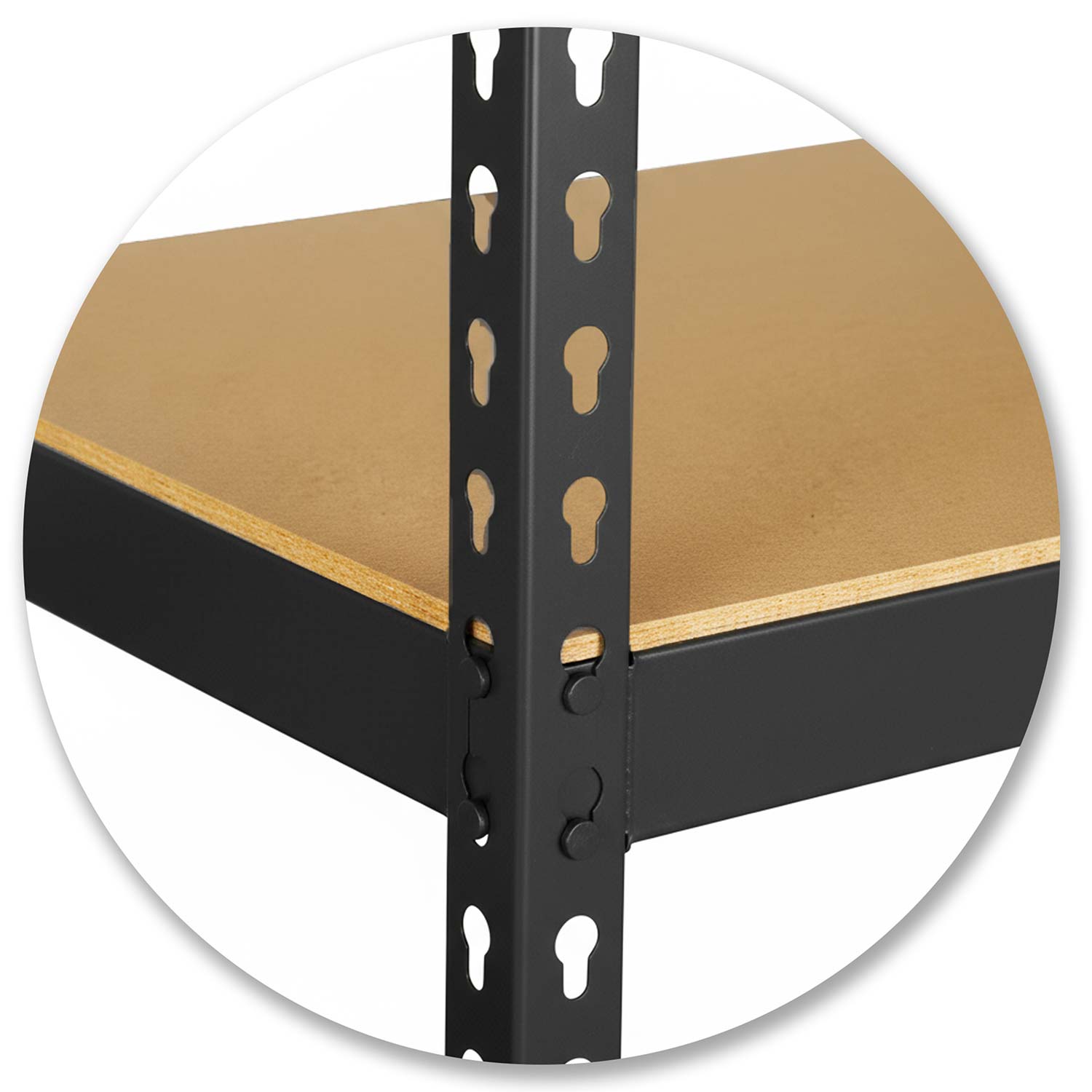 Metāla noliktavas plaukts 183 x 90 x 40 cm Humberg HR-853, melns – produkta galerijas skats, 2. pozīcija