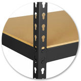 Metāla noliktavas plaukts 183 x 90 x 40 cm Humberg HR-853, melns – produkta galerijas skats, 2. pozīcija
