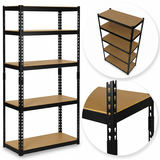 Metāla noliktavas plaukts 183 x 90 x 40 cm Humberg HR-853, melns – produkta galerijas skats, 3. pozīcija