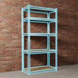 Metāla noliktavas plaukts 183 x 90 x 40 cm Humberg HR-853 sudraba – produkta galerijas skats, 10. pozīcija