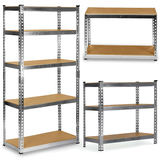 Metāla noliktavas plaukts 183 x 90 x 40 cm Humberg HR-853 sudraba – produkta kopskats