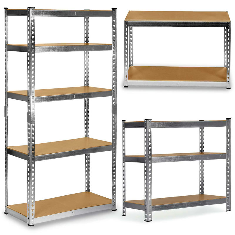 Metāla noliktavas plaukts 183 x 90 x 40 cm Humberg HR-853 sudraba – produkta kopskats