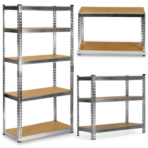 Metāla noliktavas plaukts 183 x 90 x 40 cm Humberg HR-853 sudraba