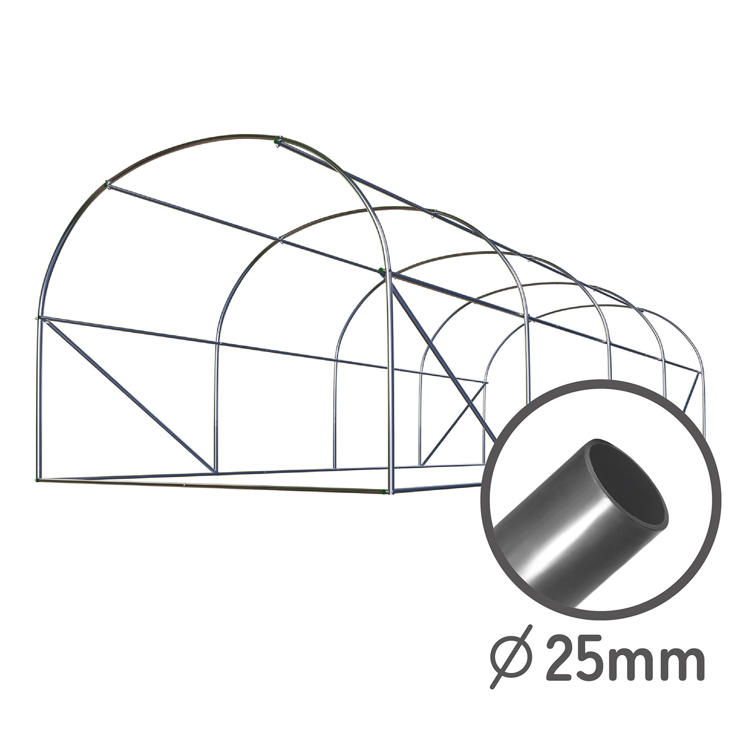 Dārza tunelis 2,5 x 4 m (10 m²) Plonos 4916-B – produkta galerijas skats, 2. pozīcija